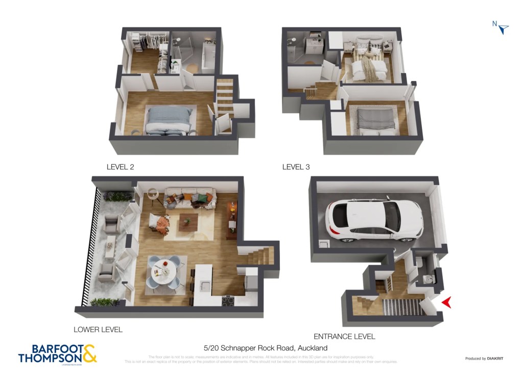 3D floor plan of 5-20 Schnapper Rock Road, Albany.